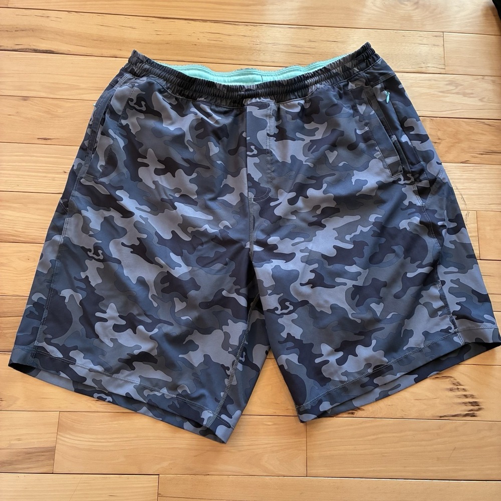Bird Dogs Shorts Men's 3XL Long Lined 9" Gray Camo Golf Performance Flex Wicking